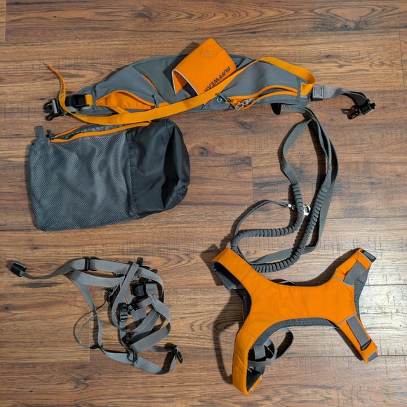 Orange and Gray Pet Harness Set - Picture 1 of 6